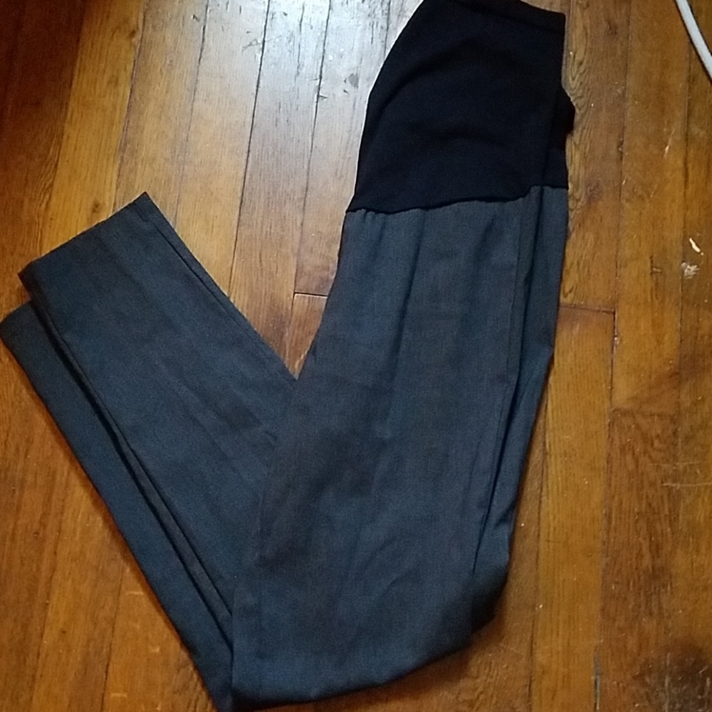 Gray maternity capri dress pants